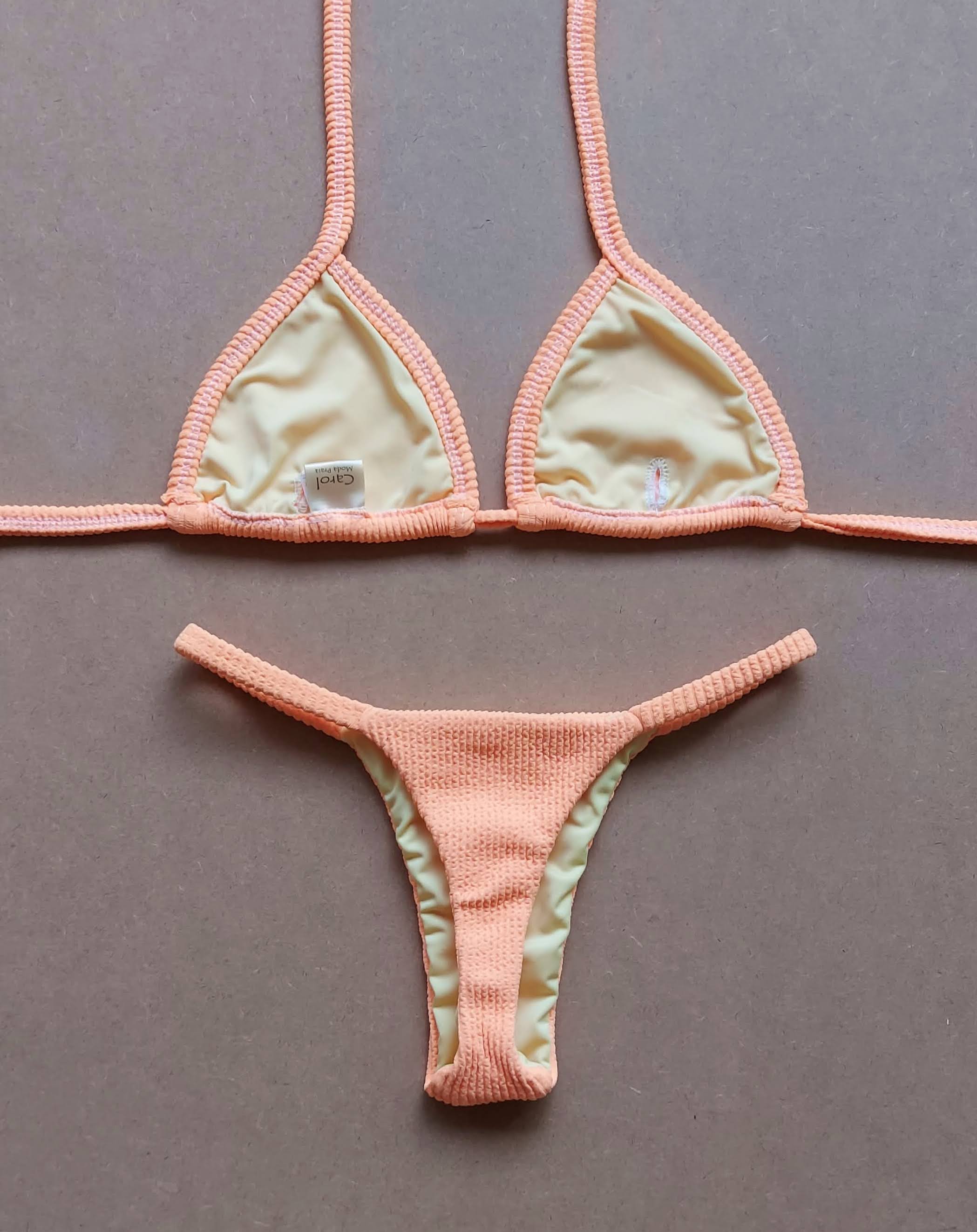 Biquini Fio Dental Fita Pêssego Shine