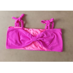 Top romantic rosa neon texturizado